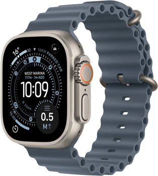 Smartwatch Apple  Watch Ultra 3 GPS + Cellular 49mm Natural Titanium Case with Anchor Blue Ocean Band (MEWH4)