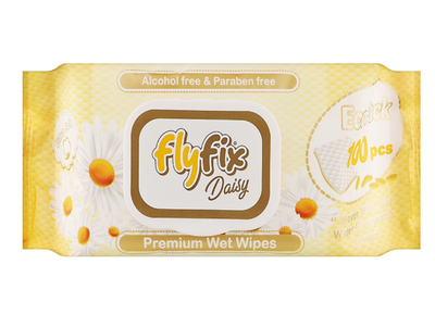 Влажные салфетки с клапаном FlyFix Daisy Premium 100 шт