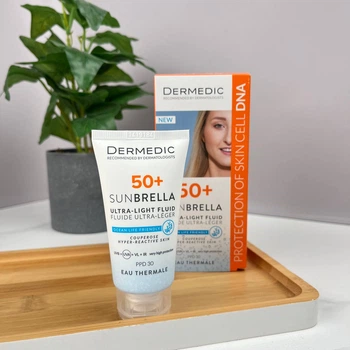 Солнцезащитный флюид DERMEDIC SUNBRELLA SPF 50+ 40 мл — ультралёгкий, при куперозе и для сверхчувствительной кожи