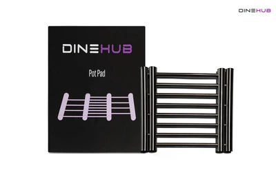 Термостійка розсувна підставка DineHub з нержавіючої сталі – складна металева підкладка під гаряче, тримач під каструлі та сковорідки, протиковзкий килимок для кухні