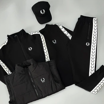 Мужской демисезонный спортивный костюм 5в1 Fred Perry XL черный (FP0029)
