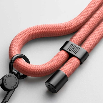 Универсальный ремешок-шнурок для смартфона, Rope, Black Rose, нейлоновый, прочный, регулируемый по длине, с держателем для чехлов с вырезом для зарядки, кросбоди, подходит для ношения на шее и через плечо, ArmorStandart (ARM86563)