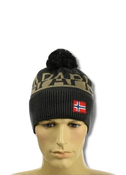 Зимняя шапка с помпоном Напапири (Napapijri) (one-size) Графитово-коричневый