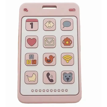 Силіконовий гризунок Mommy Bag Телефон Рожевий