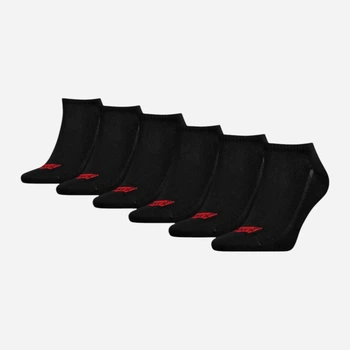 Набор женских носков коротких хлопковых Levi`s Low Cut Batwing Logo Eco 701226533-002 35-38 6 пар Black (8720245522120)