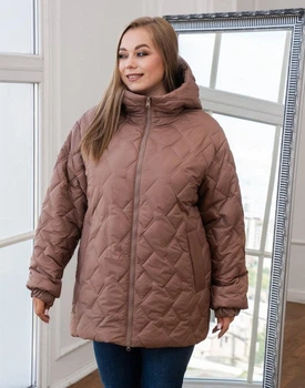 Женская демисезонная куртка с капюшоном MODA 00129 58 Светло-бежевый (M - 00129 /3 D )