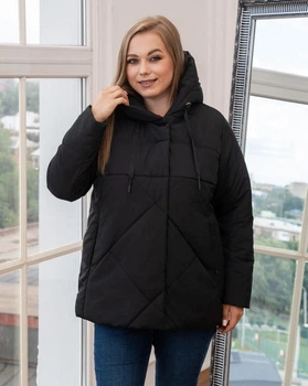 Женская демисезонная куртка с капюшоном MODA 00157 54 Черный (M - 00157 /1 C )
