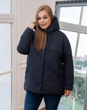 Женская демисезонная куртка с капюшоном MODA 00157 56 Темно-синий (M - 00157 /3 D )