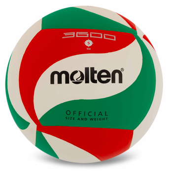 Мяч волейбольный Molten V5M3600 размер №5 для зала (Indoor) White-Red-Green