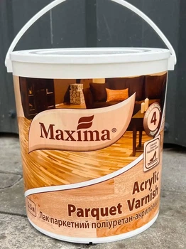 Лак паркетный полиуретан-акриловый Maxima Acrylic parquet varnish шелковисто-матовый 2.5л 10