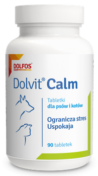 Дієтична добавка Dolfos Dolvit Calm заспокійливий препарат для собак та котів 90 таблеток (5903772195026)