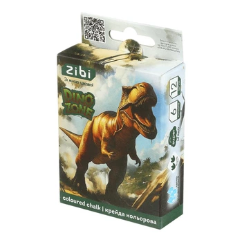 Мел цветной квадратный ZIBi Dino 12шт (ZB.6706-99)