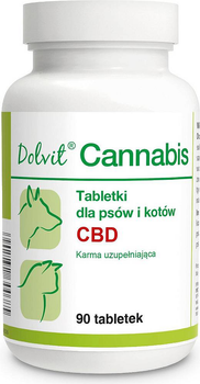 Suplement diety Dolfos Dolvit Cannabis CBD Utrzymanie zdrowej sylwetki psów i kotów 90 tabletek (5902232644685)