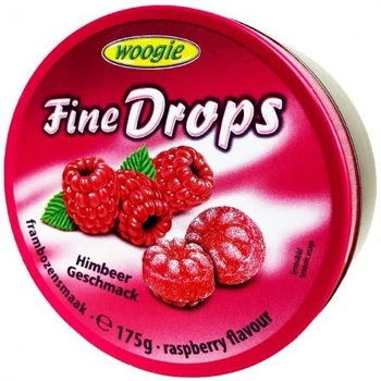 Льодяники (цукерки) Woogie Fine Drops (дрібні краплі) з малиновим смаком 175 г