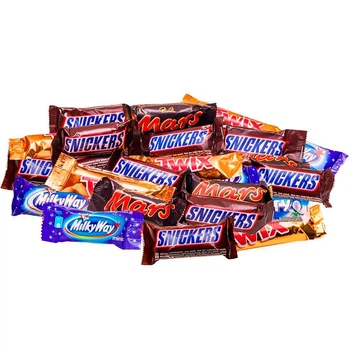 Батончики мини шоколадные конфеты Mars, Snickers, Twix, Milky Way 500 г