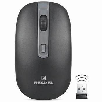 Мышь беспроводная REAL-EL RM-303 Black/Grey