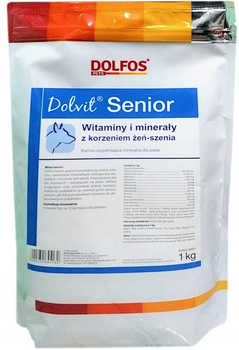 Kompleks witaminowo-mineralny Dolfos Dolvit Senior z korzeniem żeń-szenia dla dorosłych psów 1 kg (5902232645132)