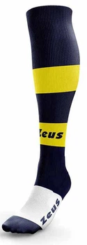 Футбольні гетри Zeus, зносостійкі, синє-біле-жовте, розмір 34-39