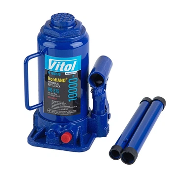 Домкрат гідравлічний телескоп VITOL 10т коробка / min 195мм - max 375мм / 5,9кг