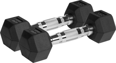 Гантелі чавунні Rebel Active гумовані HEX 2x2 кг RBA-2325-02 (5901890111805)