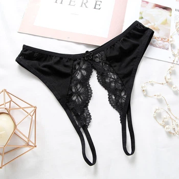 Трусики з розрізом сексуальна еротична білизна трусики з доступом Sexy OneSize чорний (8-113)