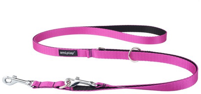 Smycz regulowana Amiplay Twist 6 w 1 L 1-2 m Różowa (5907563242784)