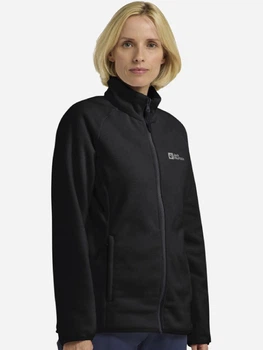 Толстовка на блискавці утеплена на флісі жіноча Jack Wolfskin Moonrise Fz W A63263-6000 XL Чорна (4064886425650)