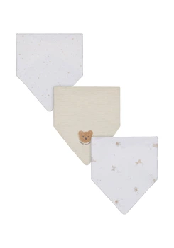 Слюнявчик набор 3 шт. застежка на кнопку для мальчика Mothercare Litle and Loved UA009-8750 050-68 см (0-6 months) Комбинированный
