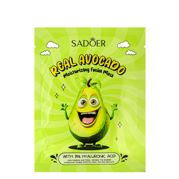 Маска для шкіри обличчя зволожувальна Sadoer Real Avocado тканинна 25g (SD34694)