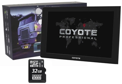 GPS навігатор відеореєстратор COYOTE 1090 DVR Maximus PRO 1GB/16GB 9 дюймів для вантажівок TIR-ADR + MicroSD карта пам'яті 32GB