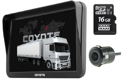 GPS навигатор COYOTE 1020 Normandia 256mb 8gb 9 дюймов с картами для грузового транспорта + Карта памяти 16GB + Камера заднего вида