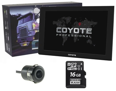 GPS навигатор видеорегистратор COYOTE 1090 DVR Maximus PRO 1GB/16GB 9 дюймов для грузовиков + Камера заднего вида + Карта памяти 16Gb MicroSD
