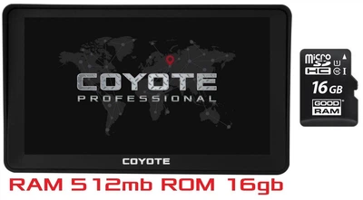 GPS навигатор COYOTE 790 Delivery Star PRO 512mb 16gb 7 дюймов с Картами для легкового и грузового транспорта TIR ADR + MicroSD карта памяти 16GB