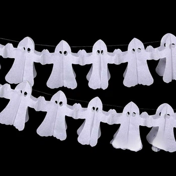 Розтяжка Паперова Гірлянда Привиди 3D Halloween 25шт Білий