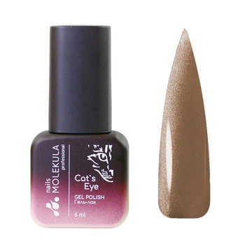 Гель-лак Nails Molekula Ceramic Cats Eye CC03 бронзово-бежевый с шиммером 6 мл