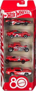 Набір з 5 базових машинок Hot Wheels 80 років драйву Mattel (JGK08)