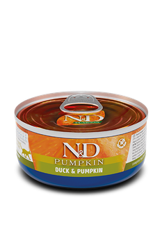 Влажный беззерновой корм Farmina Grain Free N&D Pumpkin Duck Adult для взрослых котов с тыквой и уткой 70 г (арт 160603)