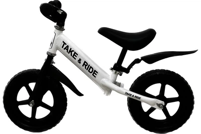 Дитячий велобіг Take&Ride на поліуретанових колесах EVA RB-50 з криламиБілий