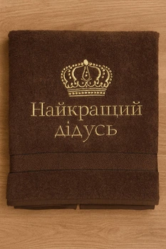 Подарунковий рушник для дідуся. Вишивка на рушнику. 70*140 См