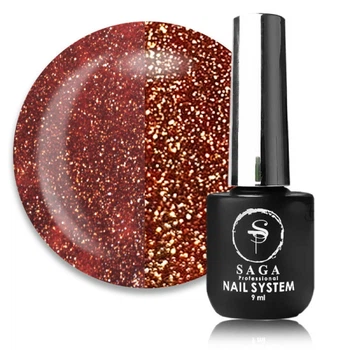 Гель-лак Saga Professional Fiery Gel 22 зі світловідбиваючими шиммерами та блискітками 9 мл (2100994259649)
