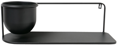 Metalowa półka z osłonką na roślinę Boltze PLUTO 55 x 18 cm czarny (4066076406944)
