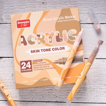Акрилові маркери Skin Tones набір Guangna 24 кольори