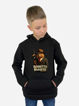 Дитяче тепле худі для хлопчика Спиногриз Bobritto Bandito 10-00974 128 см Чорне (ROZ6501079027)
