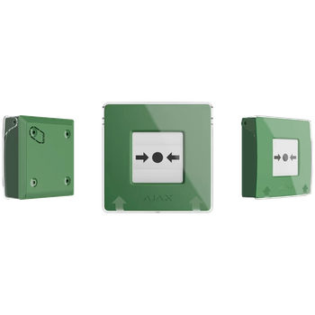 Бездротовий ручний пожежний сповіщувач для системи тривоги Ajax Manual Call Point (8EU) ASP, Green