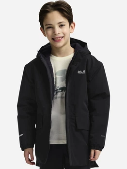 Подростковая зимняя куртка для мальчика Jack Wolfskin Canvey Jkt Kids A65314_6000 176 см Черная (4064886552042)
