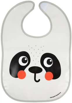 Слинявчик пластмасовий Canpol babies з кишенькою BabiesBoo панда 37х26 см (9/232_whi)
