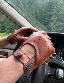 Авто перчатки Fiorgini Premium fingerless Classic Рыжий Размер M (210002)