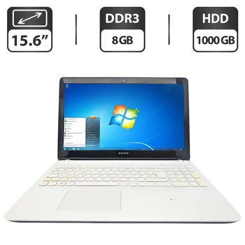 Ноутбук Sony Vaio SVF152 / 15.6" (1366x768) TN / Intel Pentium 2117U (2 ядра по 1.8 GHz) / 8 GB DDR3 / 1000 GB HDD / Intel HD Graphics 2500 / WebCam / DVD-ROM б/у