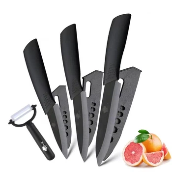 Набір керамічних кухонних ножів Blade Sharp комплект 3 ножі та овочечистка