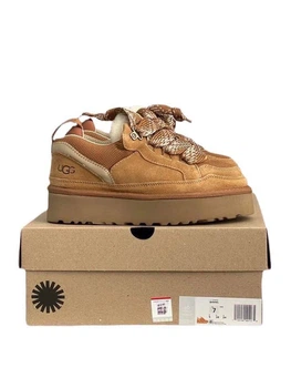 Жіночі уггі Кросівки Платформа Зимові Замшеві Коричневі UGG Lowmel Platform Sneaker Chestnut (41, коричневі)